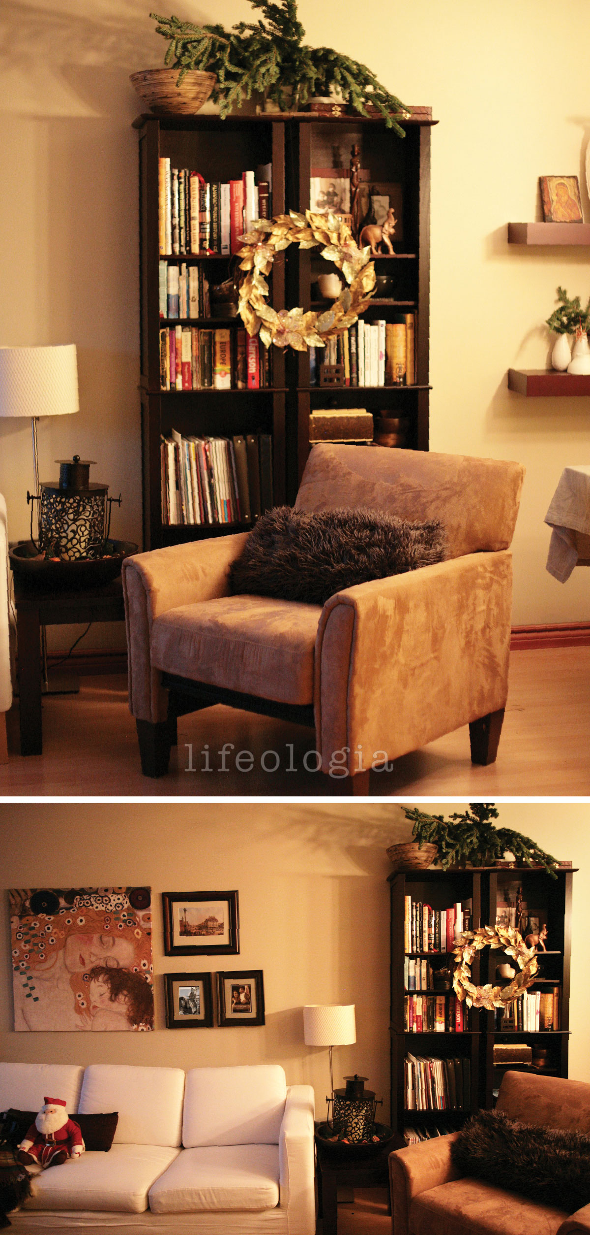 christmas-decorating4 table and chair with christmas wreath